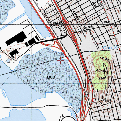 Topographic Map of Cerrito Creek, CA