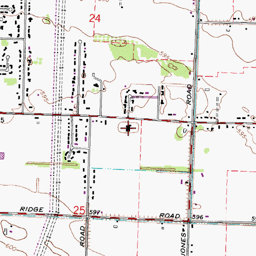 Topographic Map of First Baptist Church, MI