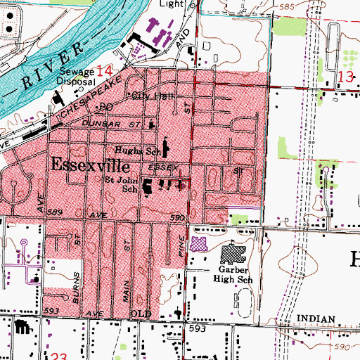 Topographic Map of Saint John the Evangelist Church, MI