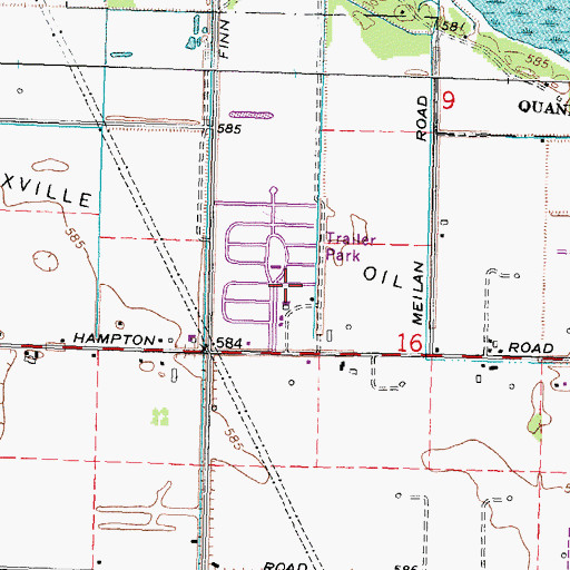 Topographic Map of Saginaw Bay Estates Mobile Home Park, MI