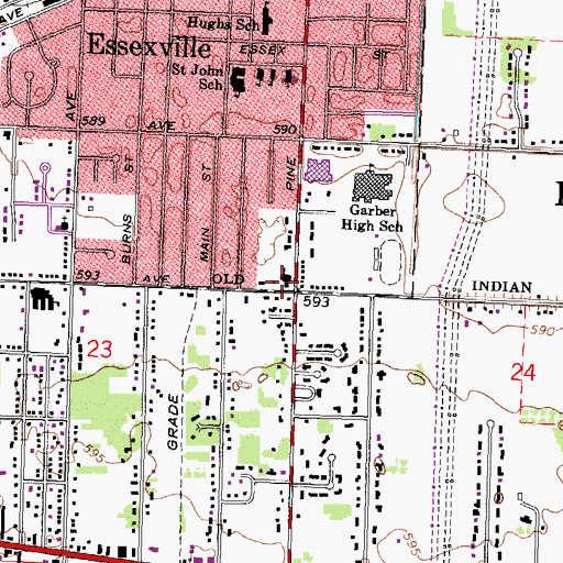 Topographic Map of Pilgrim Lutheran School, MI