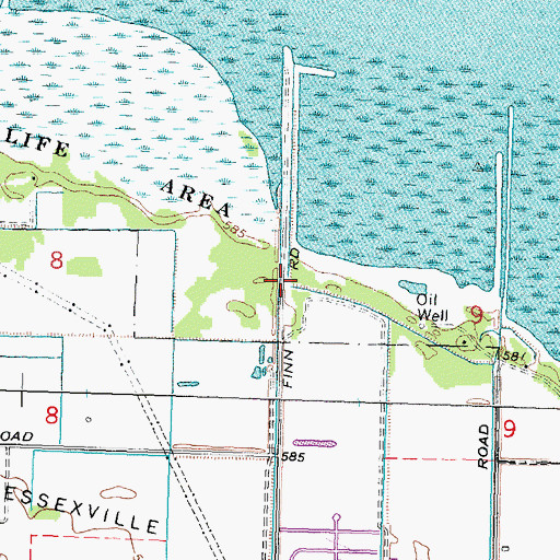 Topographic Map of Finn Road Campground, MI