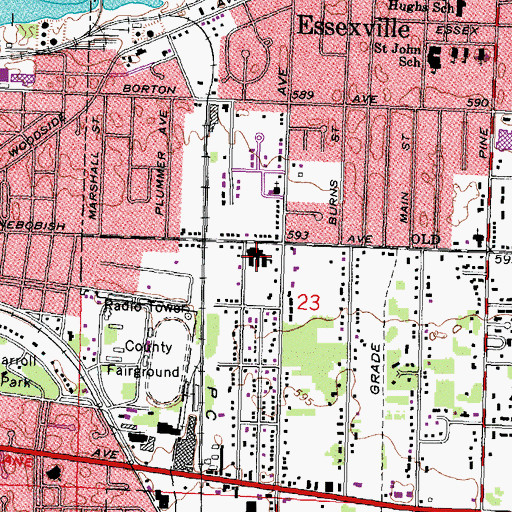 Topographic Map of WR Bush Elementary School, MI