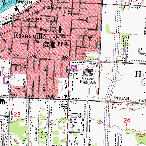 Topographic Map of Cramer Junior High School, MI