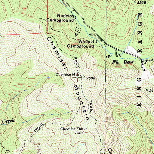 Topographic Map of Chamisal Mountain, CA