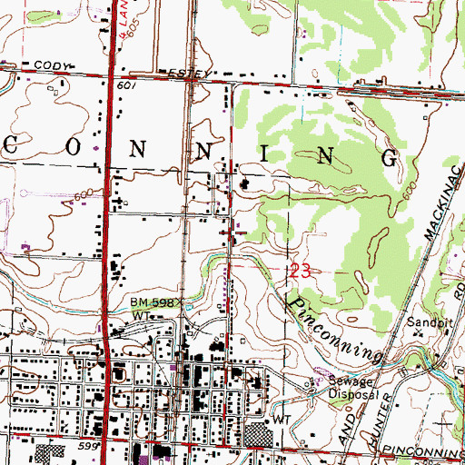 Topographic Map of Kingdom Hall of Jehovah's Witnesses, MI