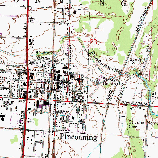 Topographic Map of Saint Michael's Church, MI
