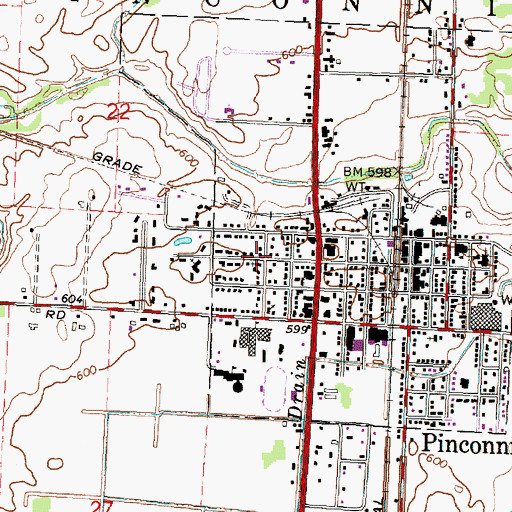 Topographic Map of Bible Baptist Church, MI