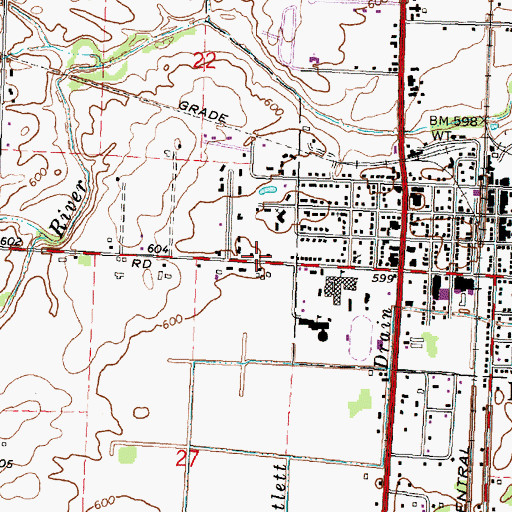 Topographic Map of Saint John's Lutheran Church, MI