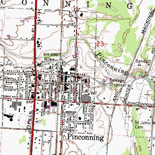 Topographic Map of Saint Michaels School, MI