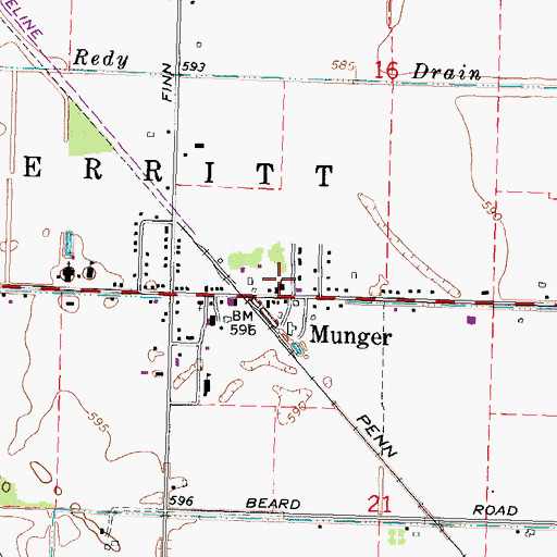 Topographic Map of Trinity-Saint James Lutheran Church, MI