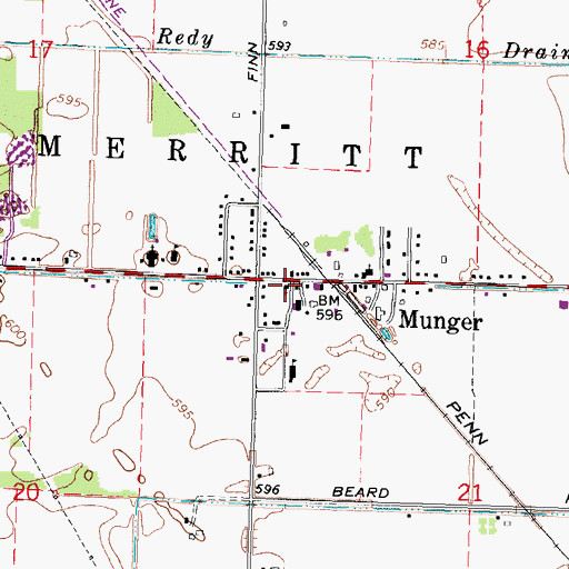 Topographic Map of Community Bible Church, MI
