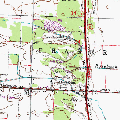 Topographic Map of Maple Leaf Golf Course, MI
