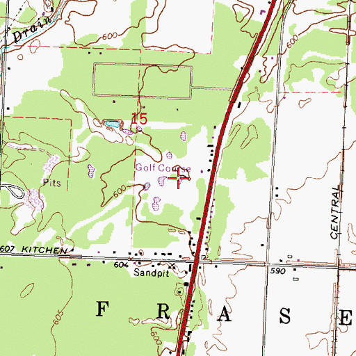 Topographic Map of Green Hills Golf Course, MI