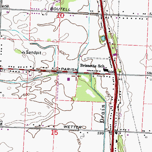 Topographic Map of Kawkawlin Township Fire Department Station 14, MI