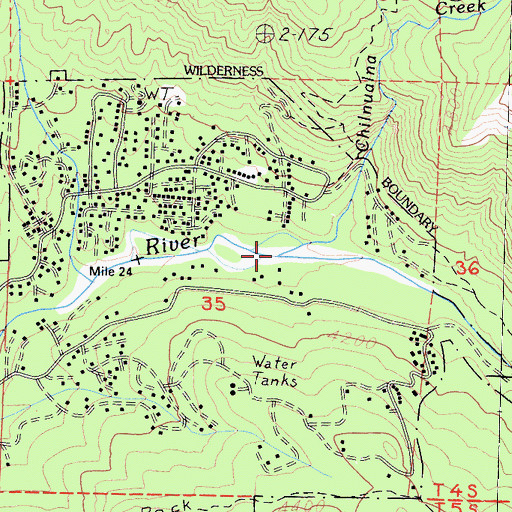 Topographic Map of Chilnualna Creek, CA