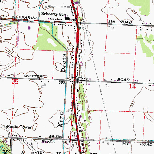 Topographic Map of Huron Woods Nursing Center, MI