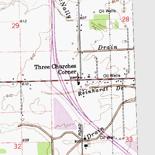 Topographic Map of Saint Bartholomew Lutheran Church, MI