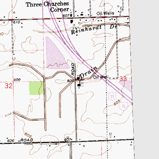 Topographic Map of Fraser Road Church of God, MI