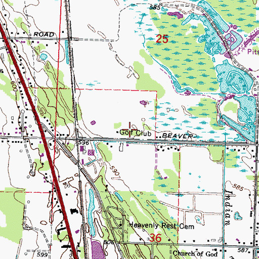 Topographic Map of Spring Valley Golf Course, MI