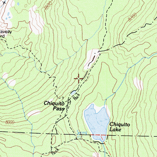Topographic Map of Chiquito Pass, CA