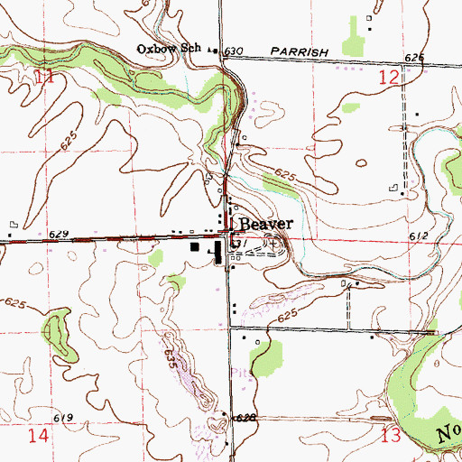 Topographic Map of Saint Valentines Church, MI