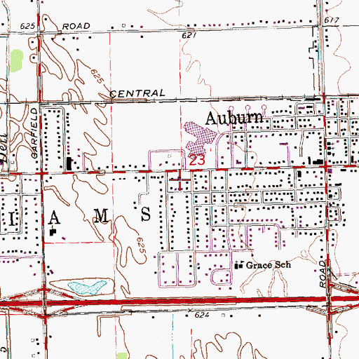 Topographic Map of Tri-County Worship Center, MI