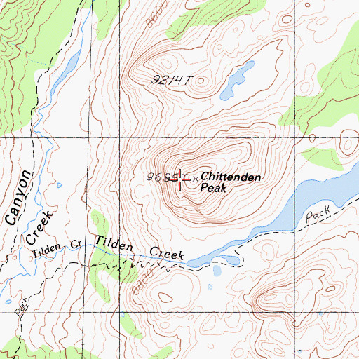 Topographic Map of Chittenden Peak, CA