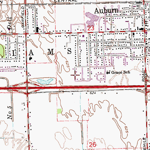 Topographic Map of Seventh Day Adventist Church, MI
