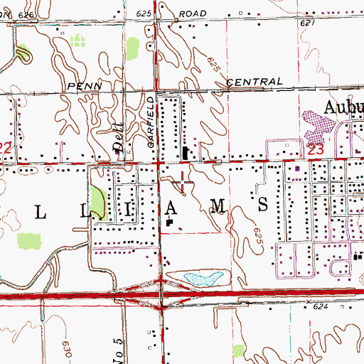 Topographic Map of Auburn Post Office, MI
