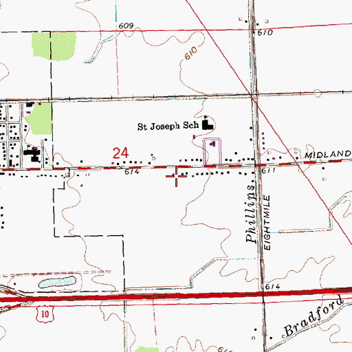 Topographic Map of Auburn Elementary School, MI