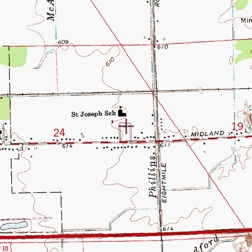 Topographic Map of Auburn Clinic, MI