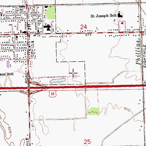 Topographic Map of Auburn Park, MI