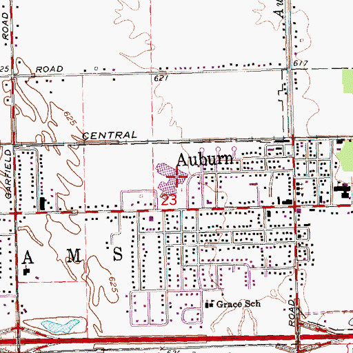 Topographic Map of Western High School, MI
