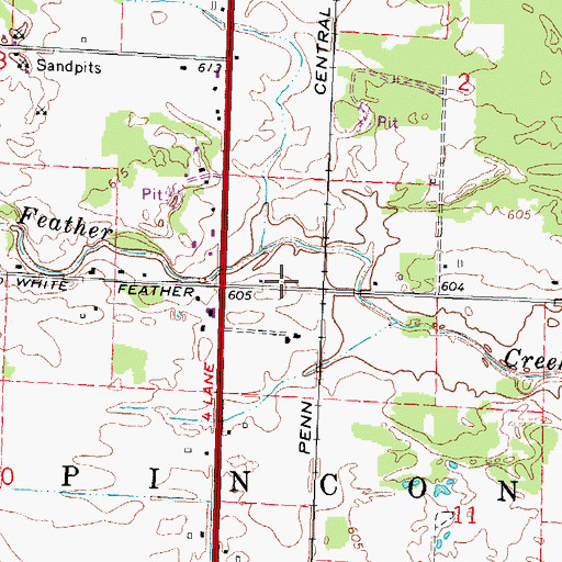 Topographic Map of White Feather Station (historical), MI