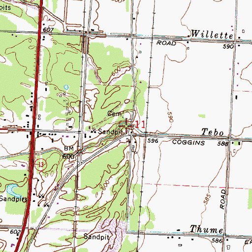 Topographic Map of Michie Station (historical), MI