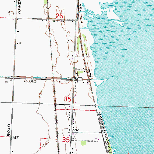 Topographic Map of Lengsville Station (historical), MI