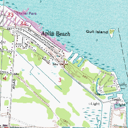 Topographic Map of Wenona Beach Station (historical), MI