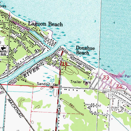 Topographic Map of Oa-At-Ka Beach Station (historical), MI