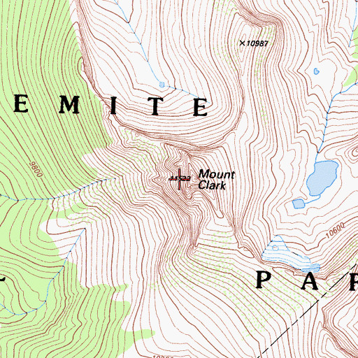 Topographic Map of Mount Clark, CA
