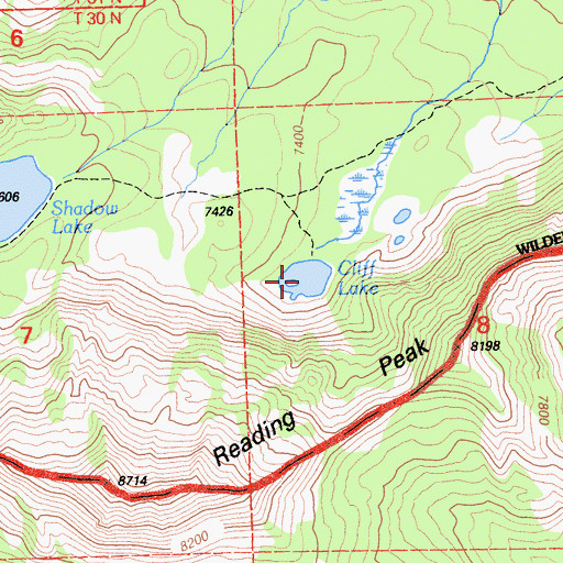Topographic Map of Cliff Lake, CA