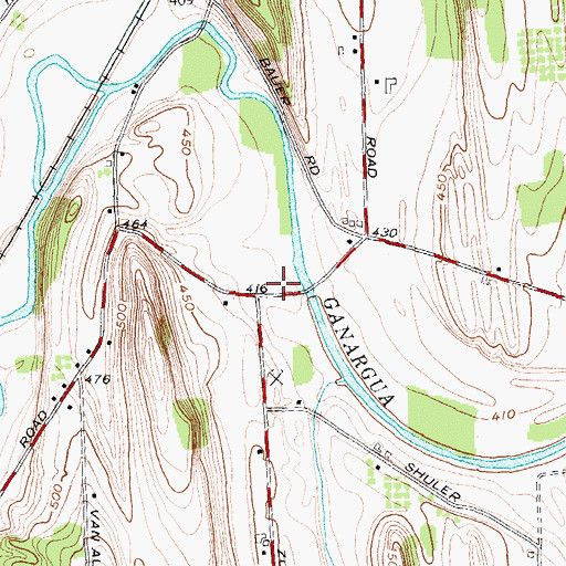 Topographic Map of Peacework Organic Farm, NY