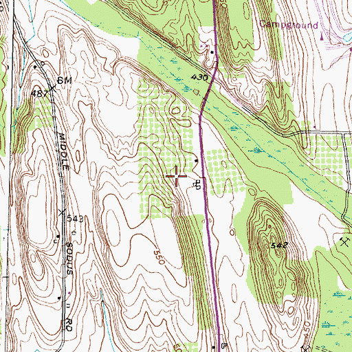Topographic Map of Pine Hill Orchards, NY