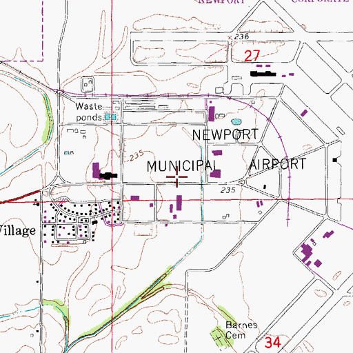Topographic Map of Arkansas State University - Newport, AR