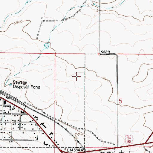 Topographic Map of Vaughn Municipal Airport, NM