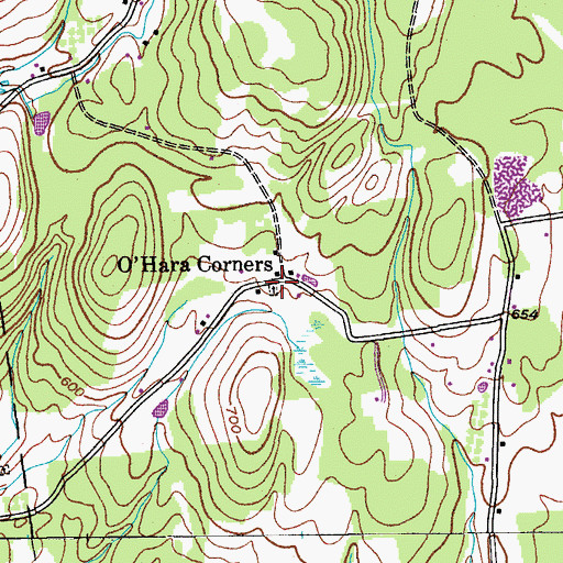 Topographic Map of O'Hara Cemetery, NY