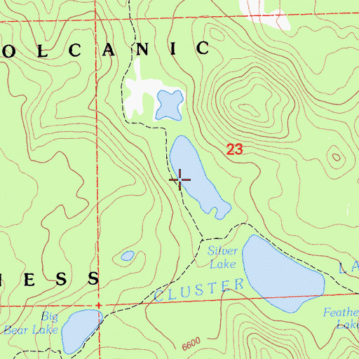 Topographic Map of Cluster Lakes, CA