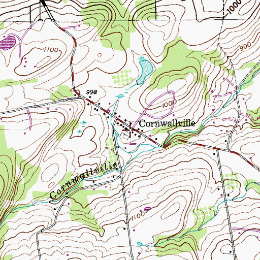 Topographic Map of Cornwallville Cemetery, NY