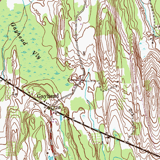 Topographic Map of Gayhead Cemetery, NY