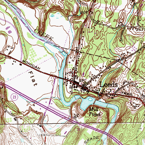 Topographic Map of Leeds Village Cemetery, NY